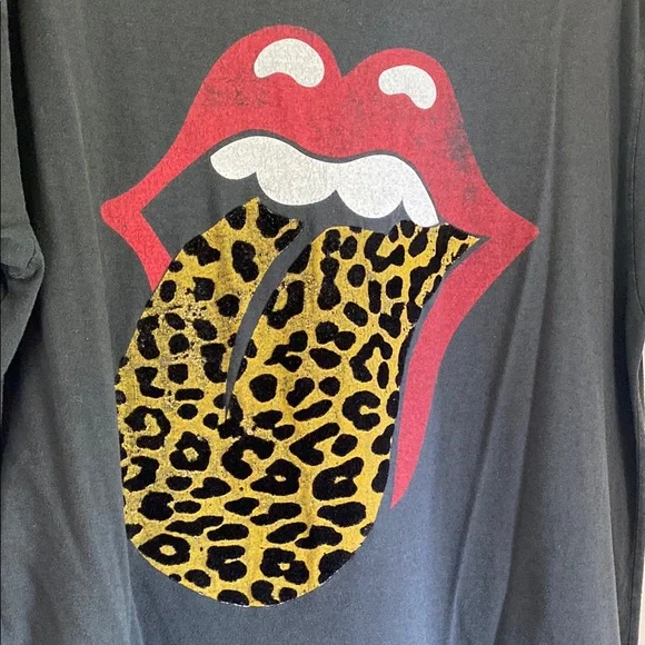 Daydreamer x Free People Rolling Stones Graphic Tee with Leopard Tongue - Picture 2 of 6